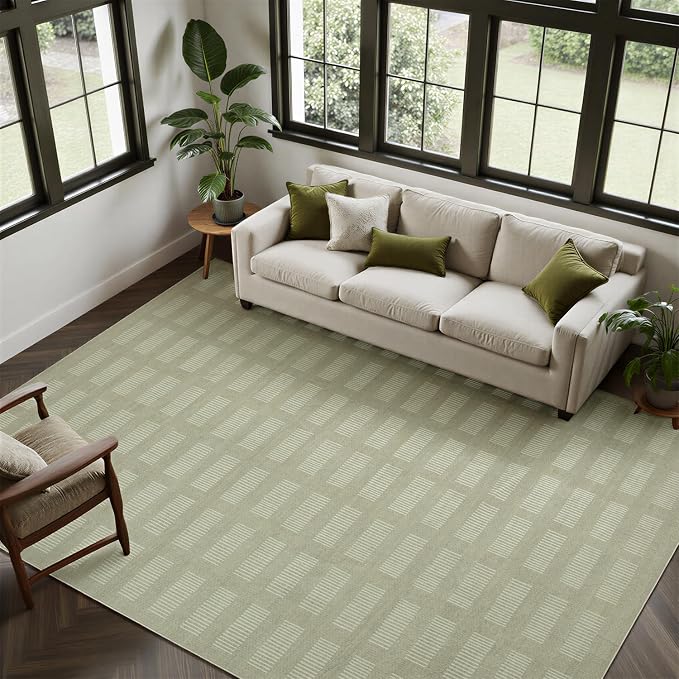 Washable Rugs 8x10 Area Rugs for Living Room, Ultra Soft Faux Wool Retro Carpets by BGASZMakeYourHomeMoreCozy