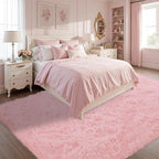 Fluffy Pink Area Rug for Bedroom Living Room Soft 8x10 Fuzzy Washable Rugs - Image 2