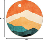 Abstract Round Rug 3ft, Faux Wool Soft Throw Area Rugs, Washable Farmhouse - Image 2