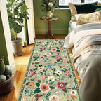 RELEANY Floral 2x8 Area Rugs Washable Print Boho Cute Carpet Non Slip Flower - Image 2