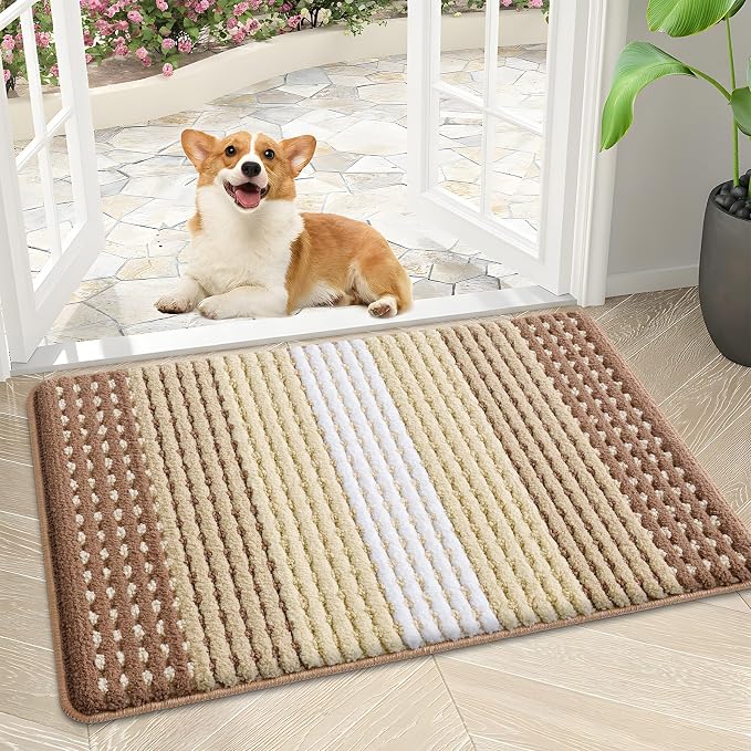 Kitinjoy Indoor Outdoor Door Mat, 30x17 Non-Slip Absorbent Dirt Trapper by Kitinjoy