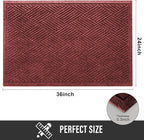 HIYARD Sturdy Front Door Mat, Absorbent Muddy Dirt Resist Welcome Door Mats - Image 2
