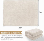 Pauwer 9x12 Washable Area Rugs for Living Room Modern Beige Solid Color Soft - Image 2
