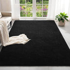 6x9 Feet Black Area Rugs for Bedroom, Indoor Washable Memory Foam Rug for - Image 2