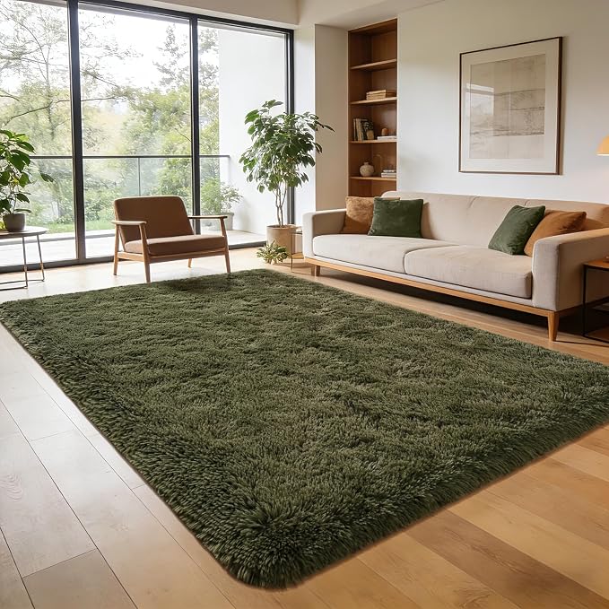 Andecor Soft Fluffy Bedroom Rugs, 4 x 6 Feet Indoor Shaggy Plush Area Rug by Andecor