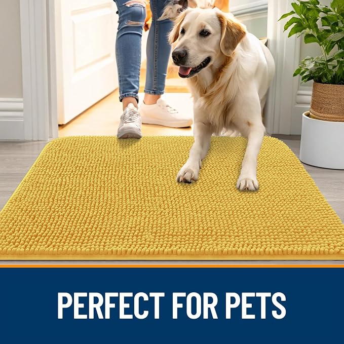 OLANLY Dog Door Mat for Muddy Paws 50x30, Absorbs Moisture and Dirt, Absorbent - Image 6