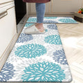 Teal Kitchen Mats Set of 2 Cushioned Anti Fatigue Kitchen Rugs Non Slip by tubeamin
