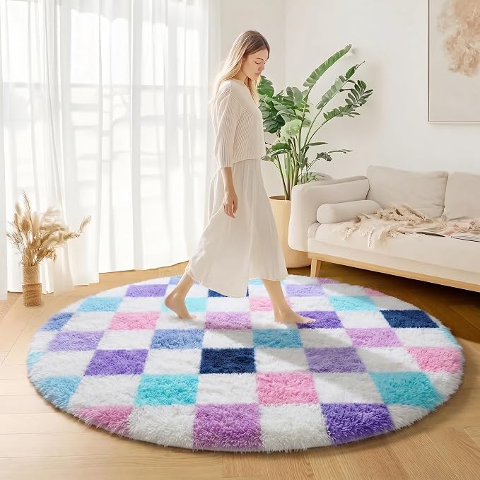 KICMOR Purple Rainbow Round Rugs 5ft - Image 7