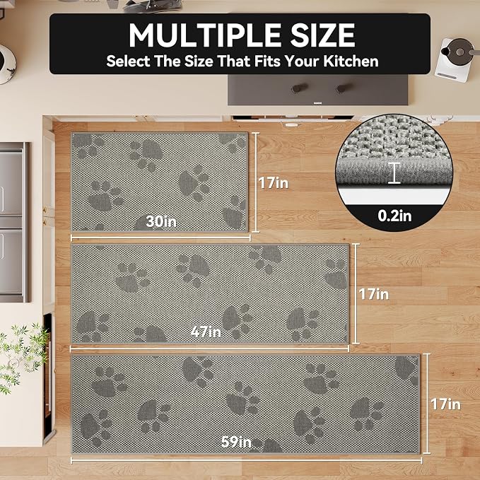 YDKGL Non-Slip Kitchen Mats for Floor, Soft Woven Linen Embroidery Kitchen - Image 2