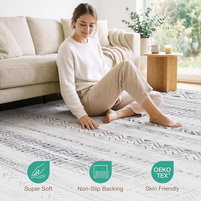 cotiled 12x15 Area Rugs Living Room Rug: Washable Boho Rugs - Image 3
