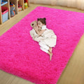 qulint Hot Pink Area Rug for Bedroom, Fluffy Soft 4x6 Shag Rug for Living Room by QULINT