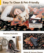 RELEANY Area Rugs 3'x4' Washable Non-Slip, Floral Vintage Distress Medallion - Image 4