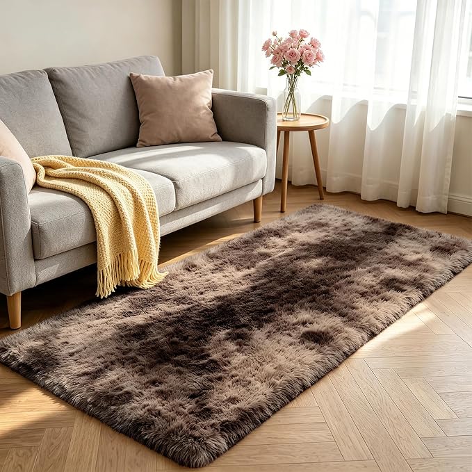Shag Runner Rug for Bedroom Living Room 3x7 Upgrade Non-Slip Fluffy Soft - Image 2