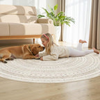 cotiled 6x6 Round Area Rugs Living Room Rug: Washable Boho Rugs - Image 7