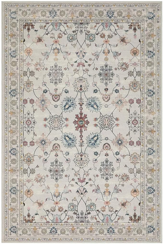 Rugxara 9x12 Rugs for Living Room & Bedroom, Floral Washable Rug, Boho Area Rug - Image 10