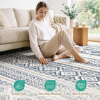 cotiled 7x9 Area Rugs Living Room Rug: Washable Boho Rugs - Image 2