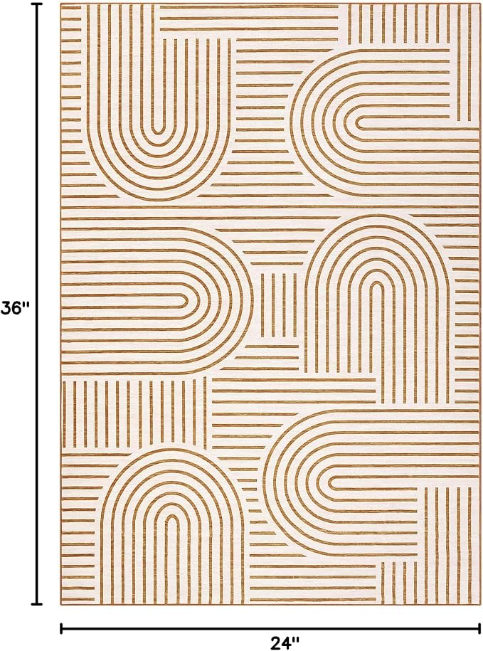 Washable Rug 2x3 Area Rugs for Entryway, Abstract Rug for Bedroom, Soft Rainbow - Image 2