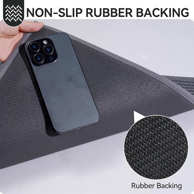Front Door Mat 31''x47'', Non Slip Absorbent Dirt Resist Washable Low-Profile - Image 4