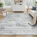 Washable Grey White Area Rugs 6x9 by Carpelux
