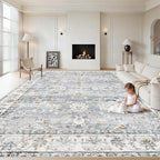 XLUEZ Area Rug 8x10 Living Room Rug, Machine Washable Vintage Distressed Boho by XLUEZ
