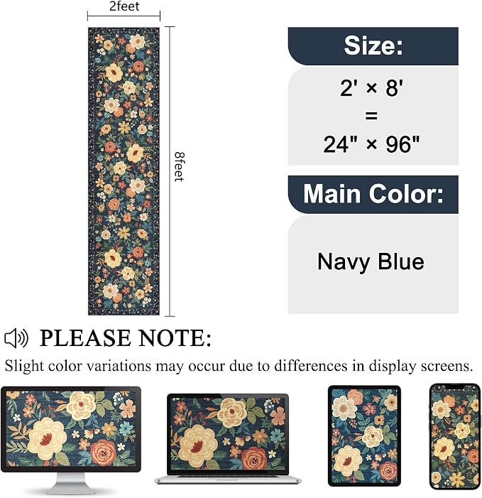DUKINO 2x8 Runner Rug for Hallway, Washable Kitchen Runner Rug - Image 2