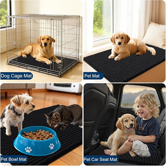 OLANLY Dog Door Mat for Muddy Paws 30x20, Ultra Absorbent Chenille Mud Doormat - Image 7