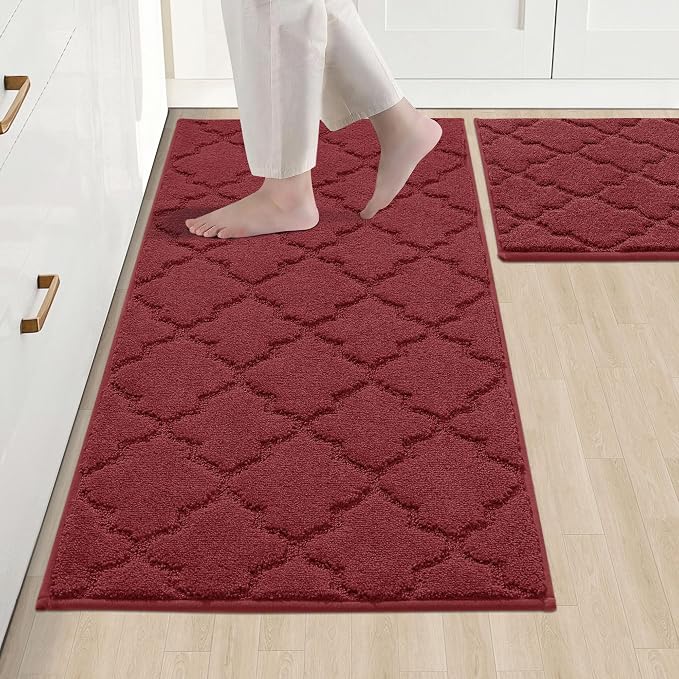 COSY HOMEER Soft Kitchen Rugs for in Front of Sink Super Absorbent Kitchen by COSYHOMEER
