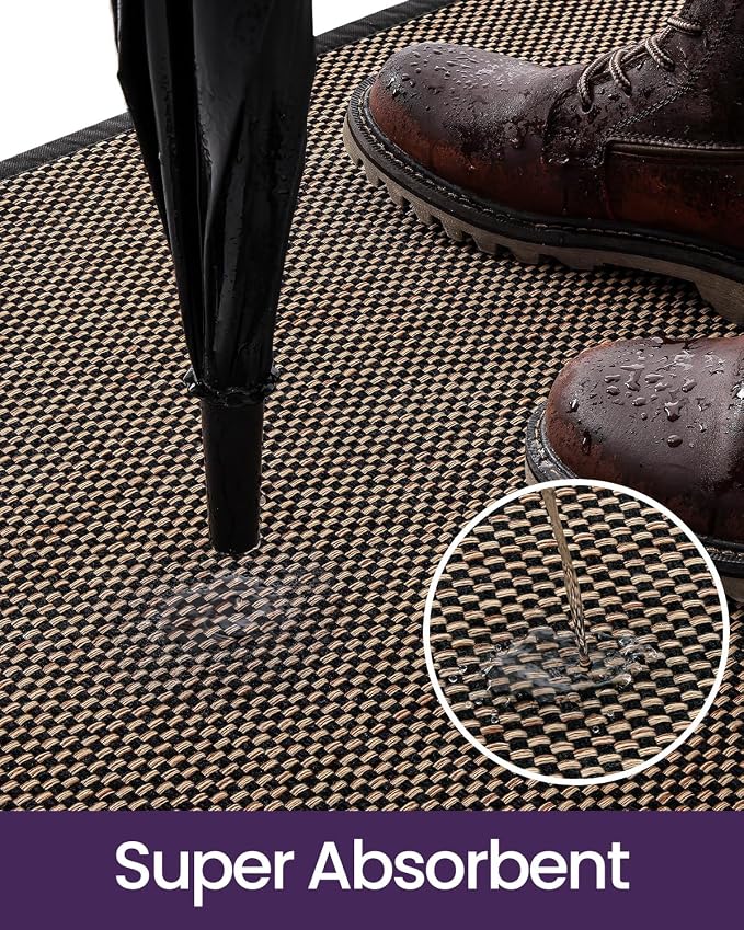 DEXI Ultra Thin Entryway Indoor Door Mat 17x30, Non Slip Rubber Backing Inside - Image 6