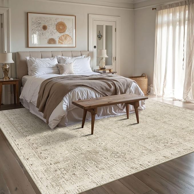 Rugxara 6x9 Area Rugs for Living Room Bedroom, Vintage Floral Retro Boho Non - Image 2