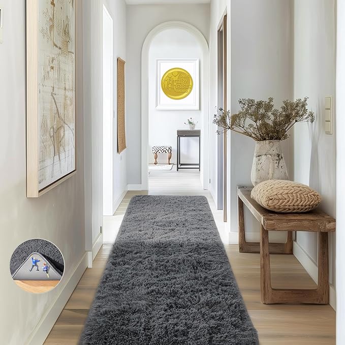 Ophanie 2x8 Runner Rug for Hallway, Upgrade Non-Slip Fluffy Soft Bedside Rugs by Ophanie