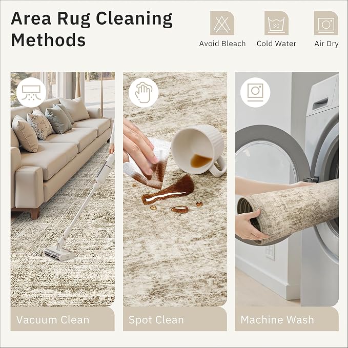 Soalmost 2x3 Washable Rugs for Kitchen, Powder Room Small Area Rug Non-Slip - Image 4