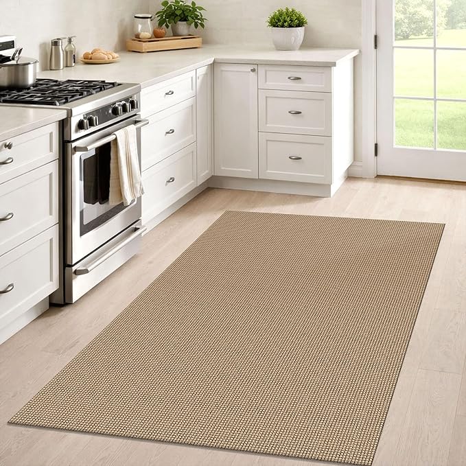 IOHOUZE Washable Area Rug 4x6 Non Slip Rubber Backed Woven Indoor Outdoor Rugs - Image 7