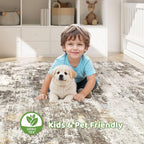 10x12 Area Rug Living Room: Washable Large Abstract Neutral Modern Soft Rugs - Image 7