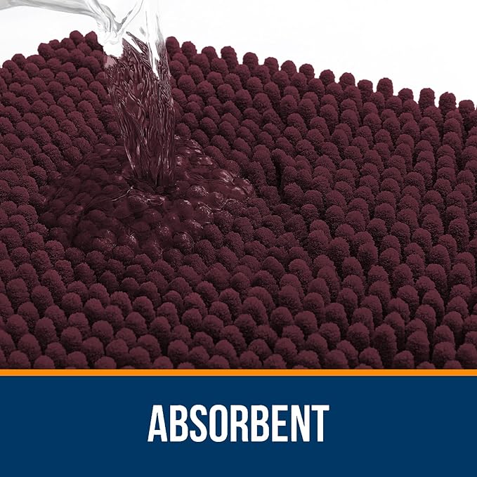 OLANLY Large Bathroom Rugs 40x24, Extra Soft Absorbent Chenille Bath Rugs - Image 4