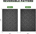 RURALITY Outdoor Rugs 6x9 Feet for Patios Clearance, Plastic Straw Waterproof - Image 2