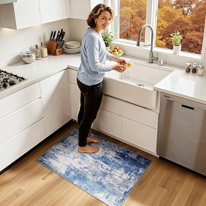 RELEANY Washable Area Rugs 2'x3' Non-Slip Modern Abstract Soft - Image 2