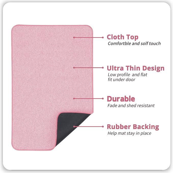 Bosap Bath Mat, Ultra Thin Bathroom Rugs, Rubber Bath Mats - Image 3