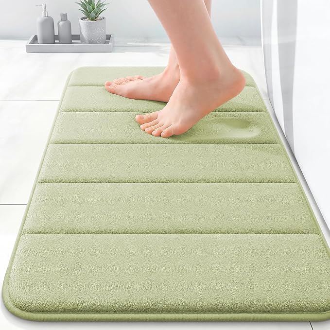 OLANLY Memory Foam Bath Mat 24x16, Super Soft Absorbent Bathroom Rugs, Quick Dry by OLANLY