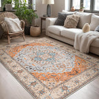 Lessymo 5x7 Area Rugs- Machine Washable Area Rugs, Super Soft Faux-Wool Area Rug by Lessymo