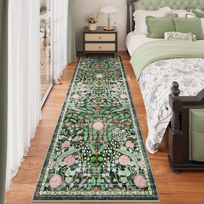 AMTOVO 2.7x8 Runner Rug for Hallway, Washable Non-Slip Long Kitchen Carpet - Image 2