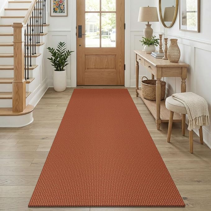 KOZYFLY Cotton Runners for Hallway 3x8, Wide Washable Runner Rug, Woven Non by KOZYFLY