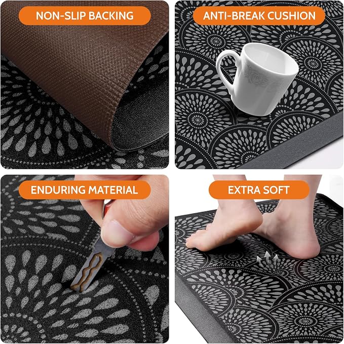 Mattitude Kitchen Mat, 17.3x28in Heavy Duty Ergonomic Comfort Foam Standing - Image 4