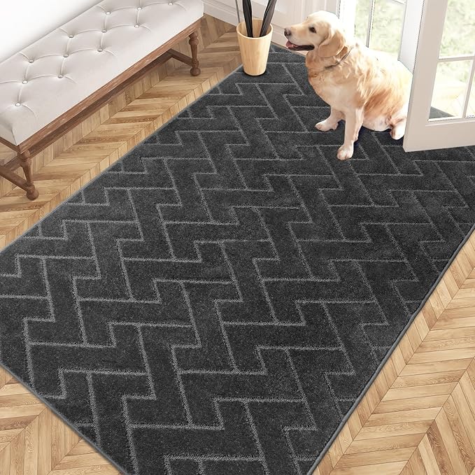 PURRUGS Easy Care Area Rug 4ft x 6ft, Non-Slip Machine Washable Entry Rug by PURRUGS