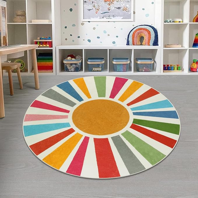 STARUIA Round Boho Rug 6 Ft Washable Round Area Rug - Image 3
