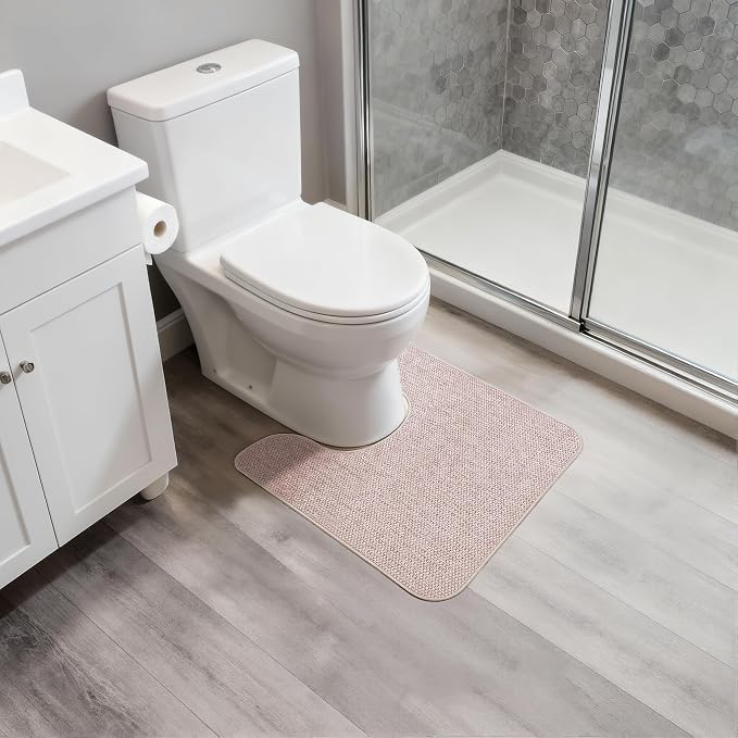 Bosap Toilet Rugs U Shaped Bathroom Rug, Machine Washable Non Slip Quick Dry - Image 6