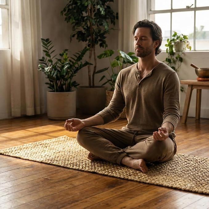 Water Hyacinth Yoga Mat | Non-Slip Exercise & Fitness Mat - Image 6