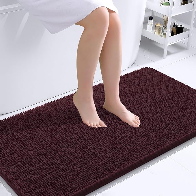 OLANLY Large Bathroom Rugs 40x24, Extra Soft Absorbent Chenille Bath Rugs by OLANLY