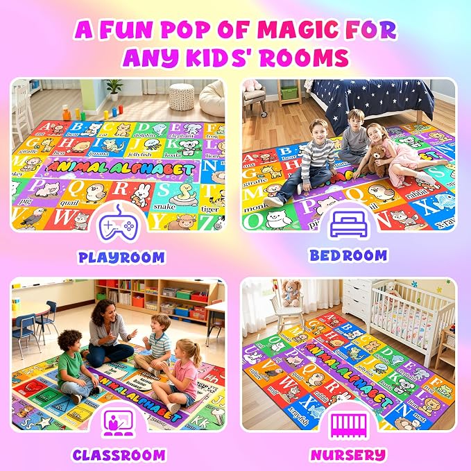 Non-Slip & Soft Kids Alphabet Rug - Image 5