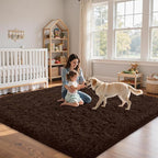 8x10 Area Rug for Living Room:Ultra Soft Fluffy Shag Brown Rugs, Large Fuzzy - Image 9