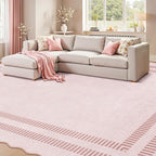 Pink Rugs for Living Room 9x12, Machine Washable Scalloped Area Rugs for - Image 8